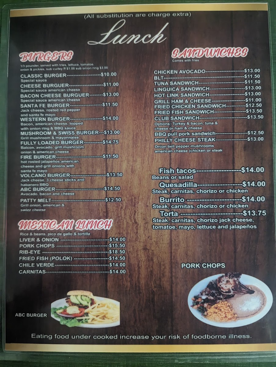 Menu - Rosy's Cafe photo 1