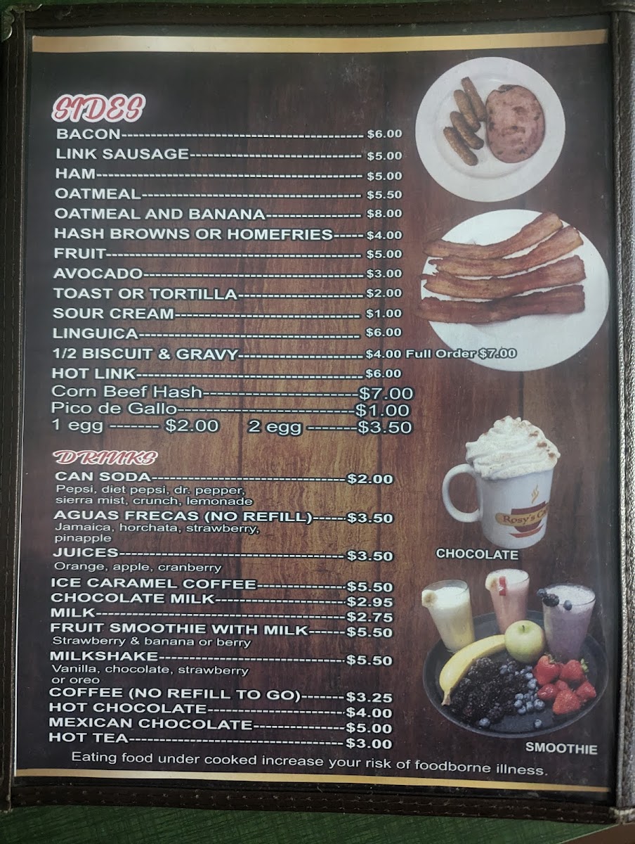 Menu - Rosy's Cafe photo 5